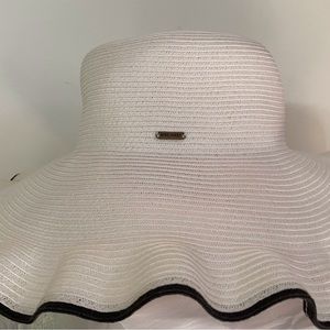 Nine West Ruffled Brim Straw Hat